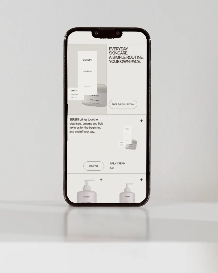 SEREIN website presented on a phone